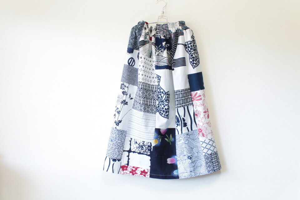 ☆浴衣ロングスカート☆パッチワーク♪/31ys40