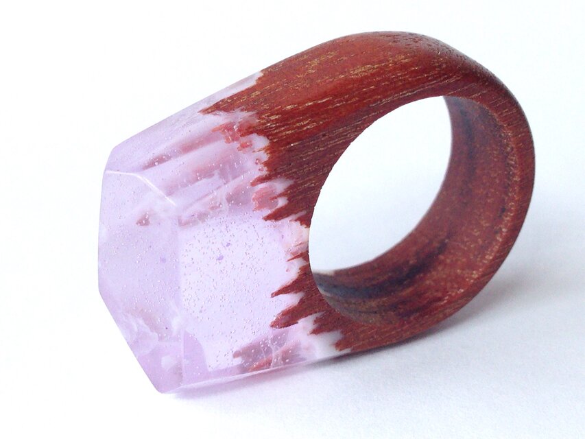 ＜20% OFF＞ ウッドレジン「幻想的な指輪」【送料無料】希望のお色とサイズをご連絡ください