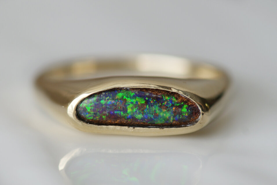 K10製　ボルダーオパールのリング