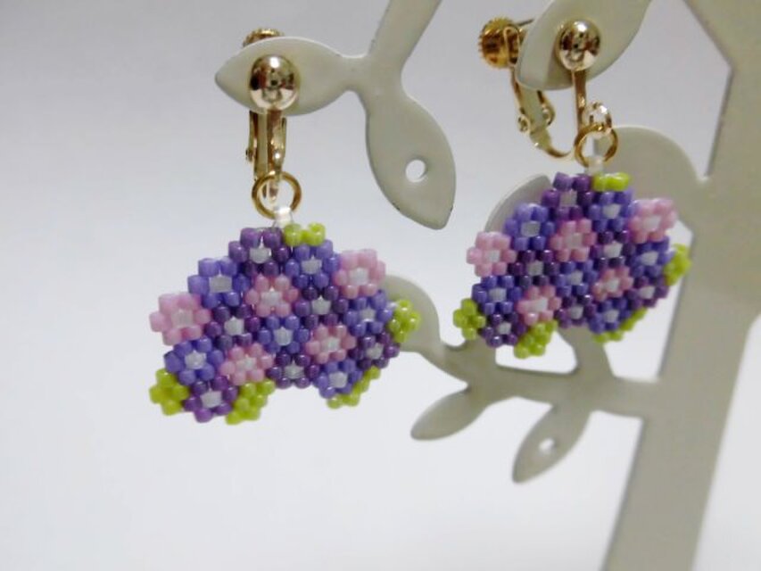 109＊ビオラ×紫陽花 ピアス/イヤリング 109＊ビオラ×紫陽花 ピアス/イヤリング