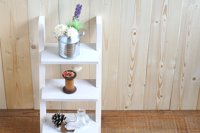 ハンドメイドの棚 木製 三つ子のコの字ラック ナチュラル 北欧風 収納棚 隙間収納