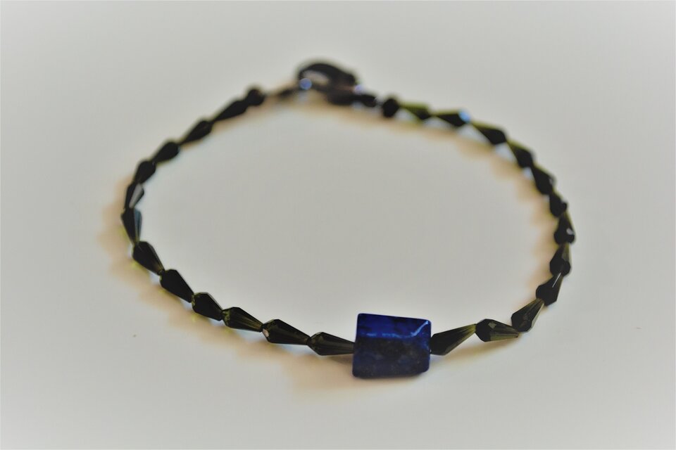 ★天然石ラピスラズリとモルダバイトのブレスレット★