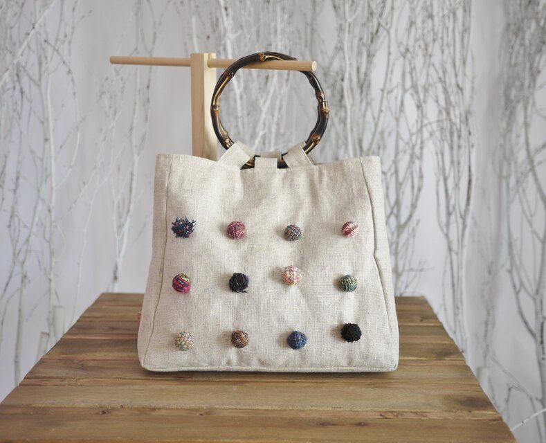 手織り　手提げバッグ