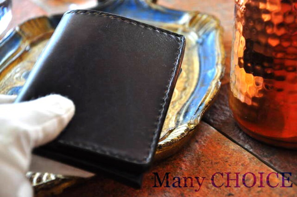 革の宝石・ルガトー・名刺入れ（紺）