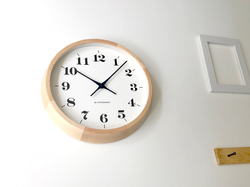 KATOMOKU muku clock 12 H.メープル km-98HM 掛け時計 木製 無垢材