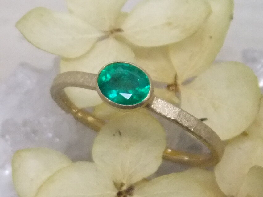 emerald＊K18 ring