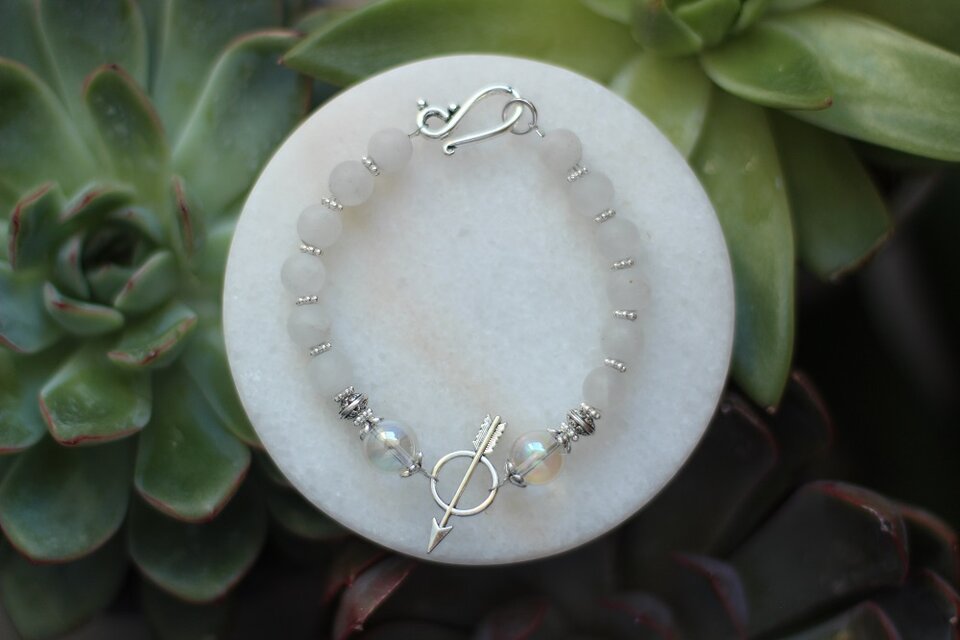 水晶　フロスティクォーツ　ブレスレット