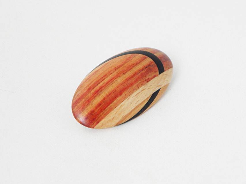 ブローチ -チューリップウッド･メープル･コクタン楕円-