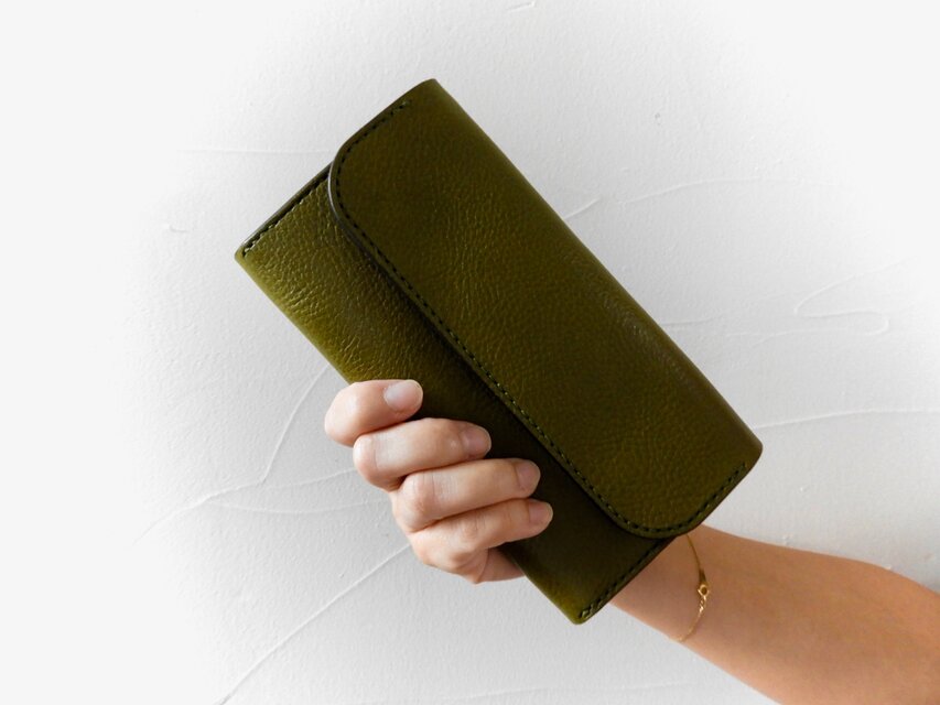 【チー】ロングウォレット三つ折り長財布HORWEEN×イタリア\"マレンマ\" レディース 長財布 ロングウォレット 45枚カード入れ マルチ