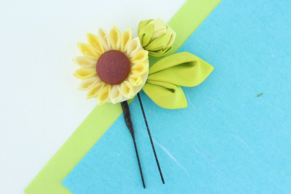 送料無料 髪飾り 向日葵