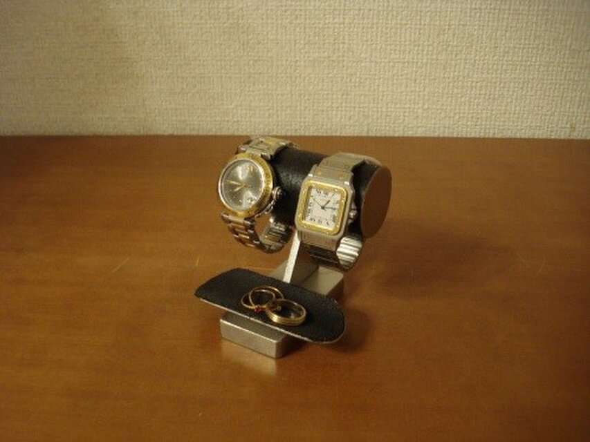 腕時計 飾る チビブラックトレイ付き腕時計スタンド 受注製作 | iichi