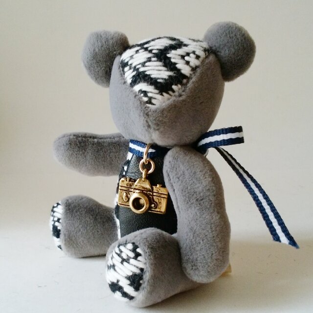 こぎん刺しのテディベアS 総刺しこぎんクマ Camera