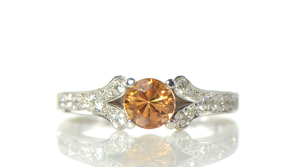 K18 インペリアルトパーズ×ダイヤモンド リング 　K18ホワイトゴールド 　YK-BB041CI