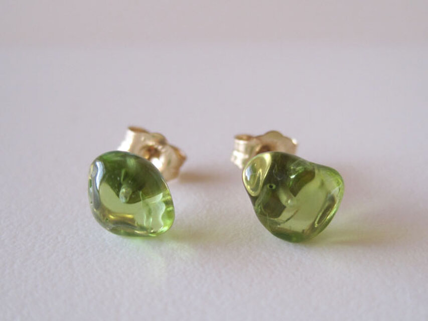 ペリドットのピアス/arizona 14kgf