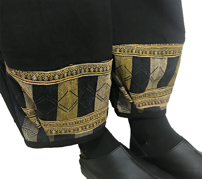 L~LLサイズ、ジョムトン手織り綿のもんぺパンツ、ヤオ刺繍付き、オールシーズン