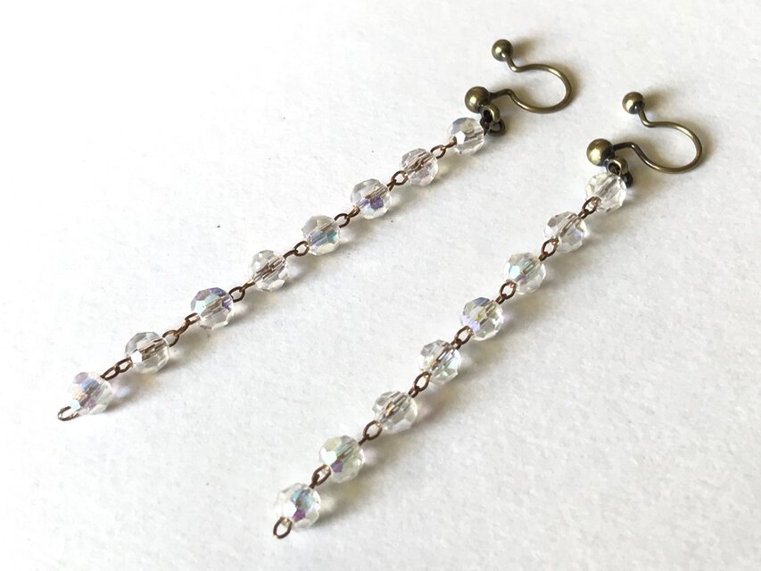 ノンホールピアス No.1077レインボークリスタル