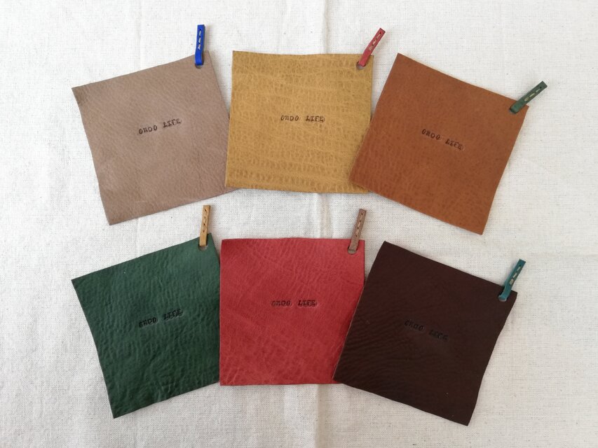 【h様オーダー品です】レザーコースター　オイルシュリンクレザー　６色セット