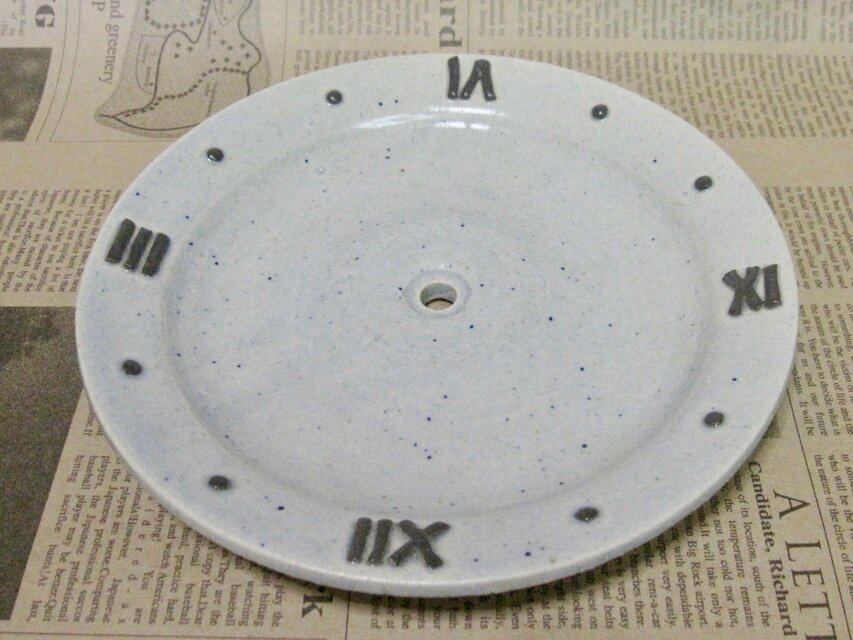 陶器 時計文字盤（ムーブメント付き） 薄青 【190913】 | iichi 日々の