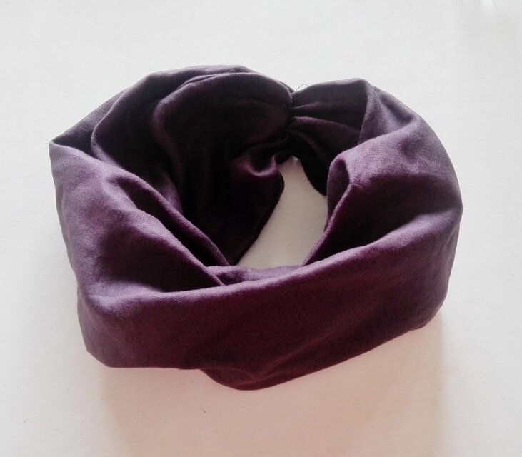 ターバンなヘアバンド ダークパープルリネン 送料無料 | iichi 日々の