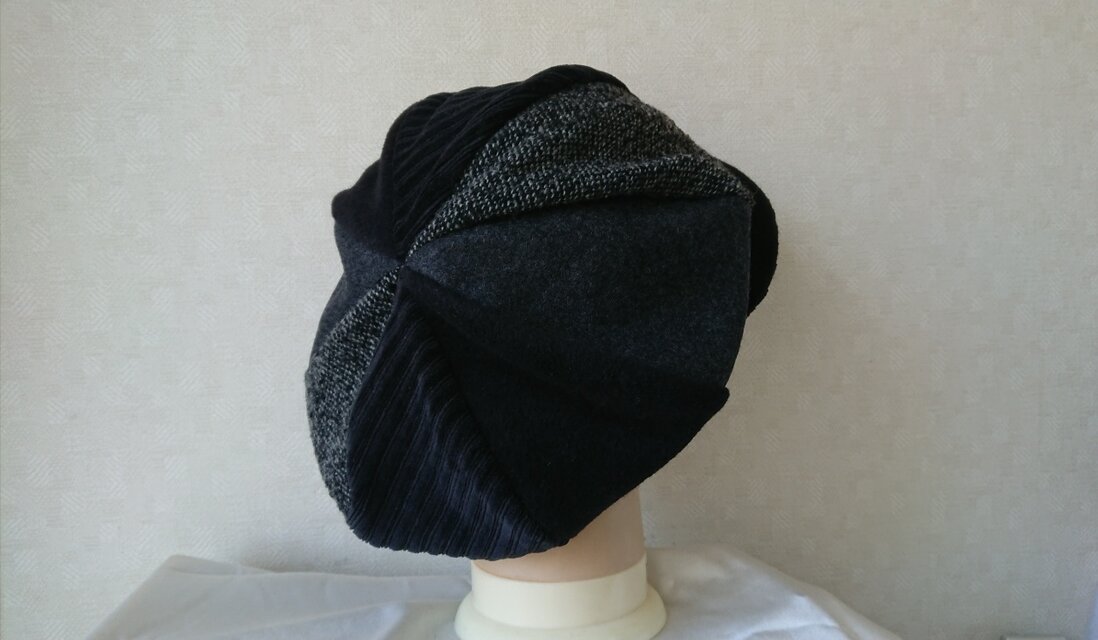魅せる帽子☆ふんわり♪大きめサイズのキャスケット～モノトーン