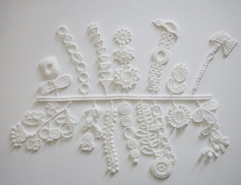 商標登録　オリジナルデザインレース/ホワイト両側レース 50cm