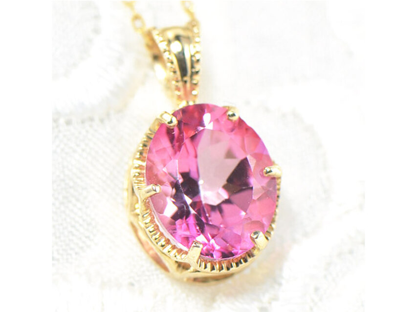 K10 ピンクトパーズ ペンダントトップ BQ08000