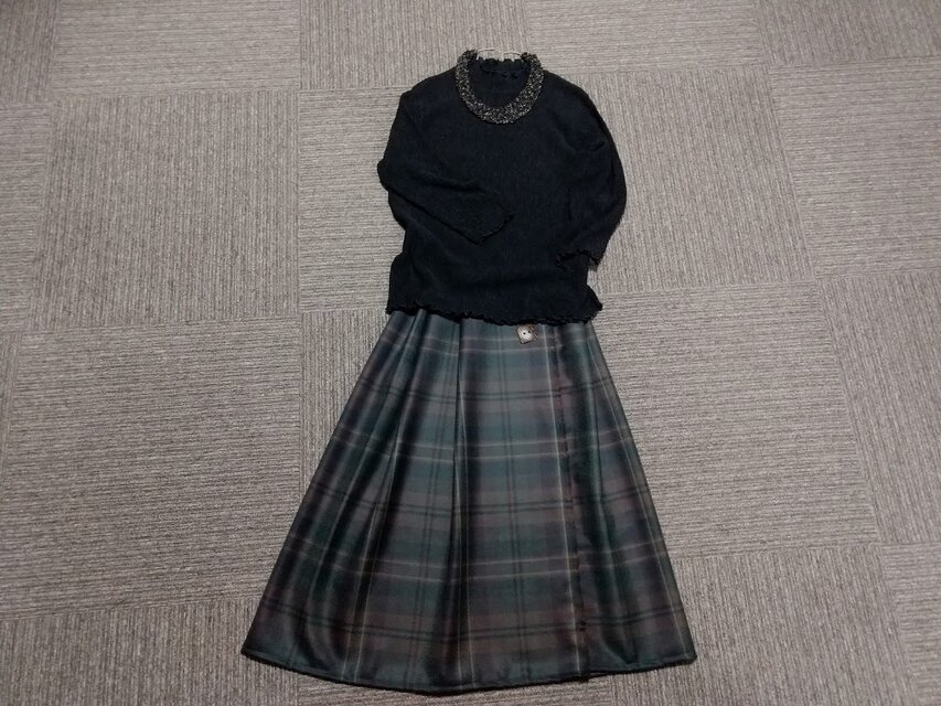 ★80㎝まで★イタリア製ウール100％でハンサム・スカート★タータンチェック★受注製作★