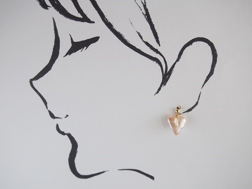 アンデシン✴︎14kgf揺れるピアスP289 ピアス 華奢なツイスト フープ