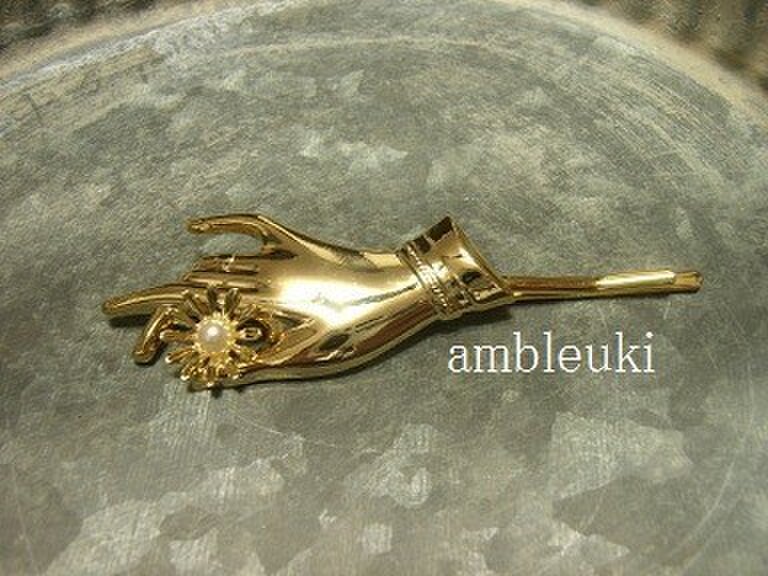 ハンド　ヘアピン(パール)　