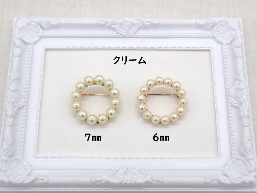 パールのサークルブローチ【ホワイト・ナチュラル・クリーム】 | iichi