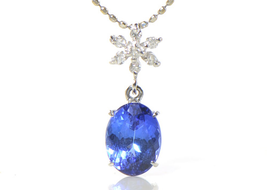 プラチナ　上質タンザナイト 【鑑別証付】×ダイヤモンド　ペンダントトップ　プラチナ900　YK-BC075CI
