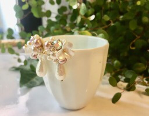 【セール！！】コットンパール 雫 ピアス