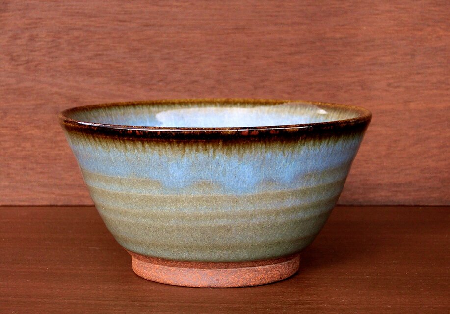 優しい天然灰の釉（青）どんぶりタイプ