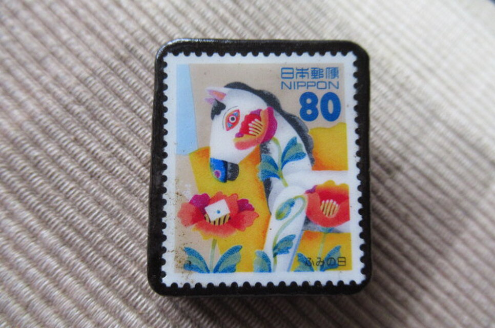 日本　馬切手ブローチ 5810