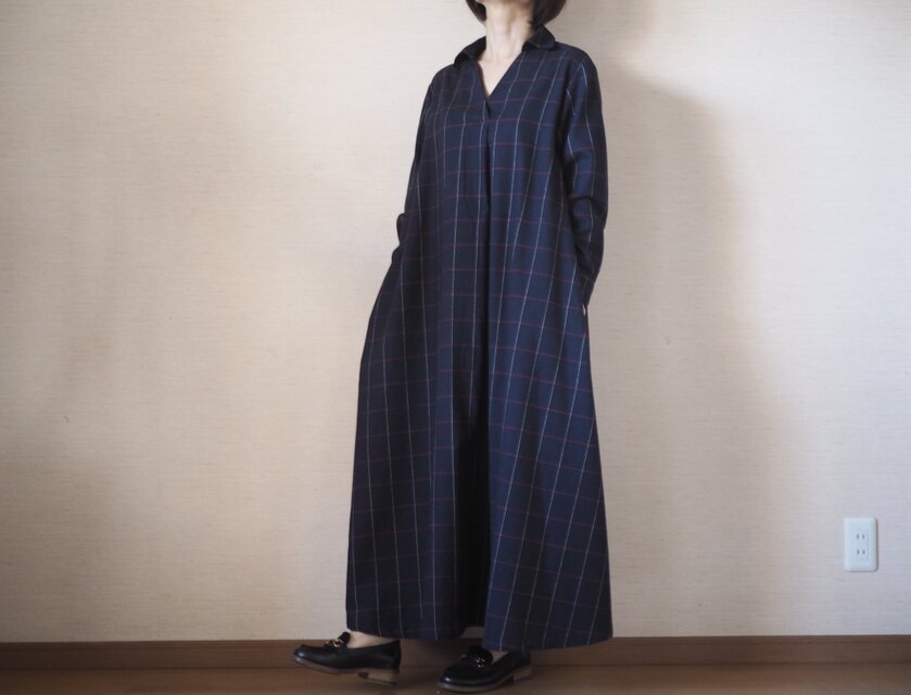 Aラインチェックワンピース　No.110