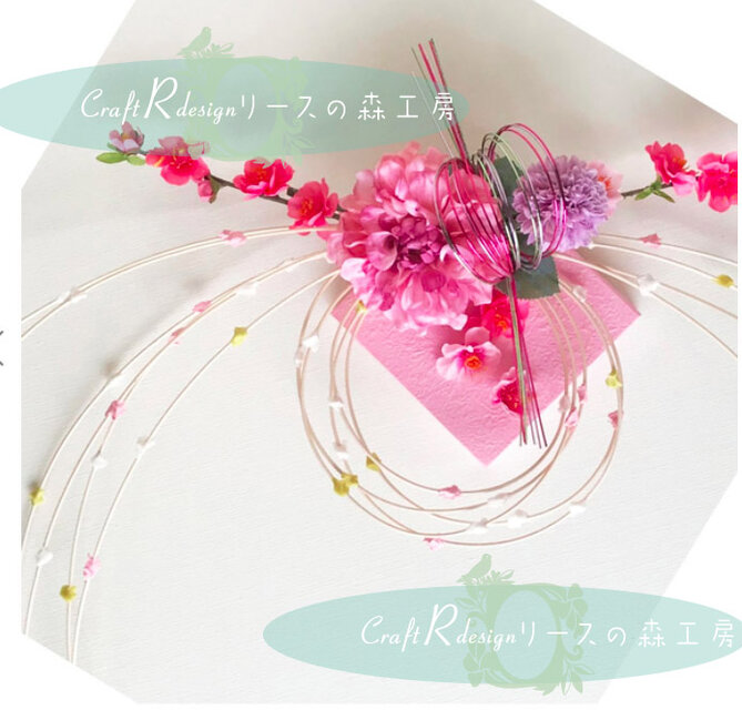 ウォールデコレーション桃の花リース ohina-03 | iichi 日々の暮らしを
