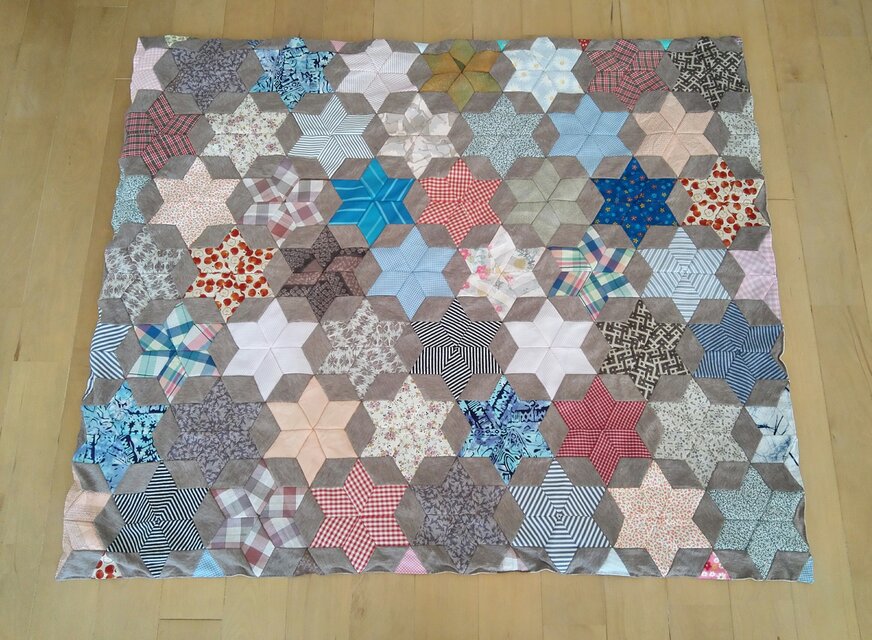 パッチワークのブランケット