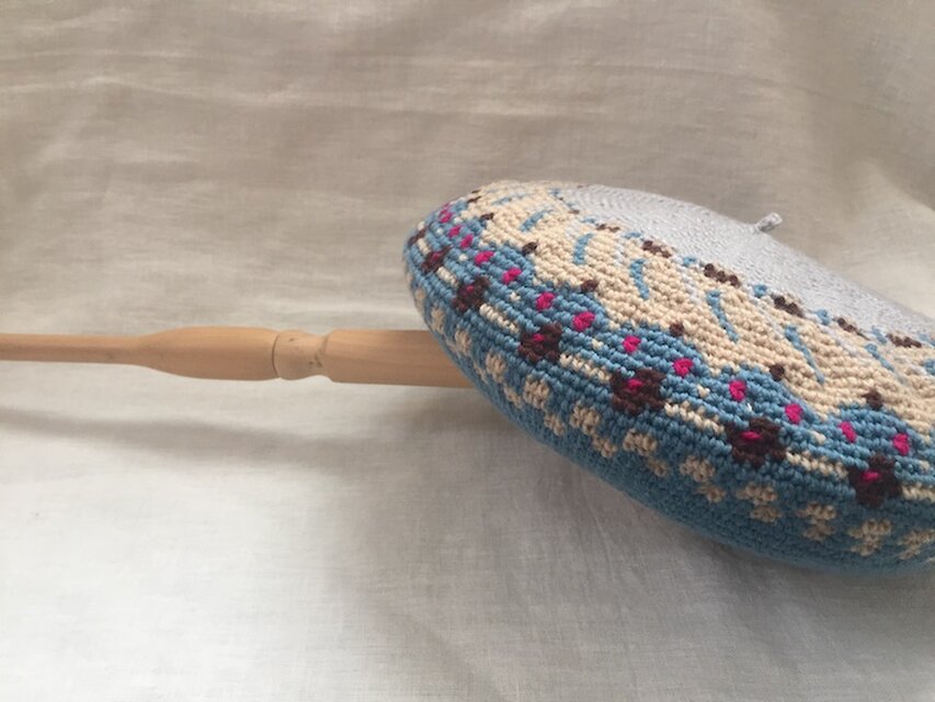 ベレエ帽　ユキモグラライトブルー