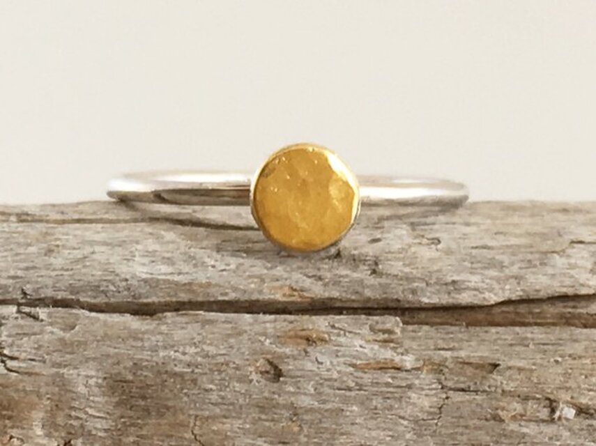 Full Moon ◇K24 Pure Gold +Silver Ring◇純金+銀◇満月の指輪/リング