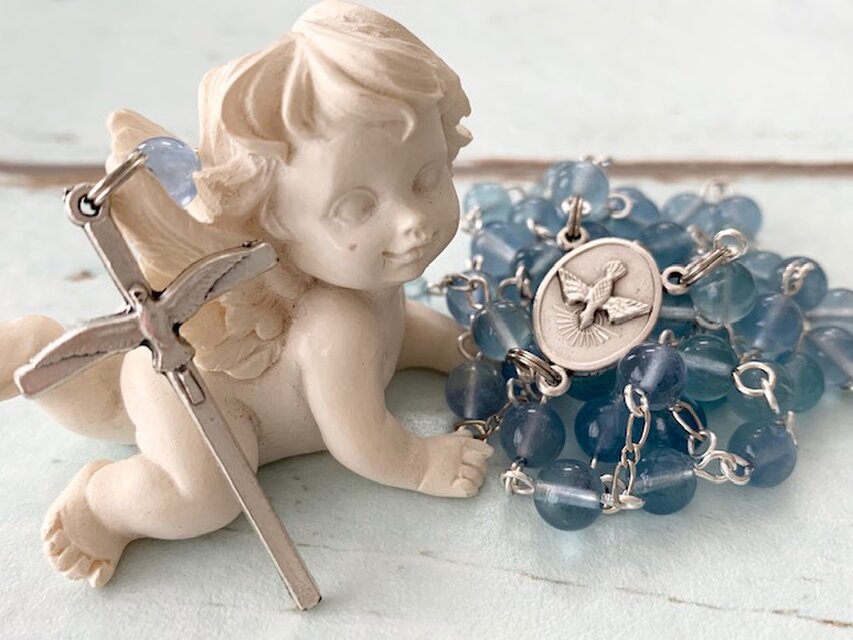 ブルーフローライトのロザリオ