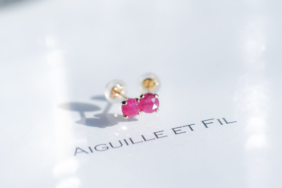 K10 *ルビー スタッドピアス