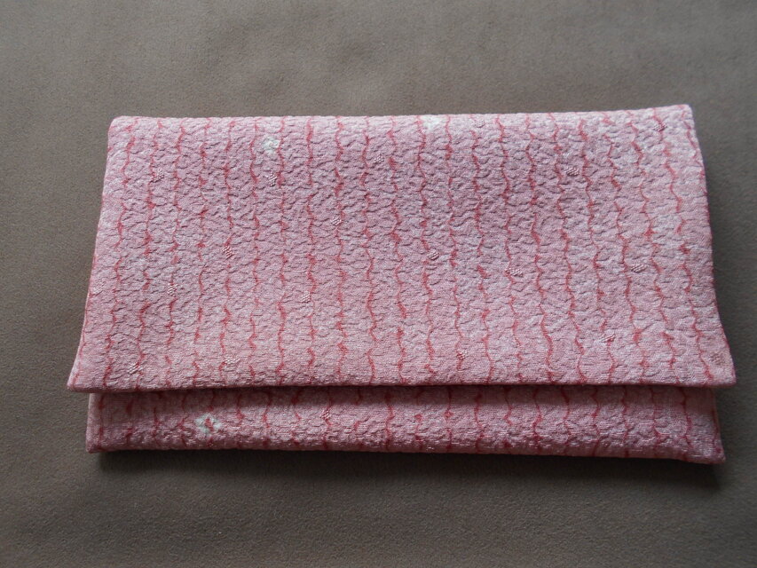 リメイク*懐紙入れ*桃縦絞り