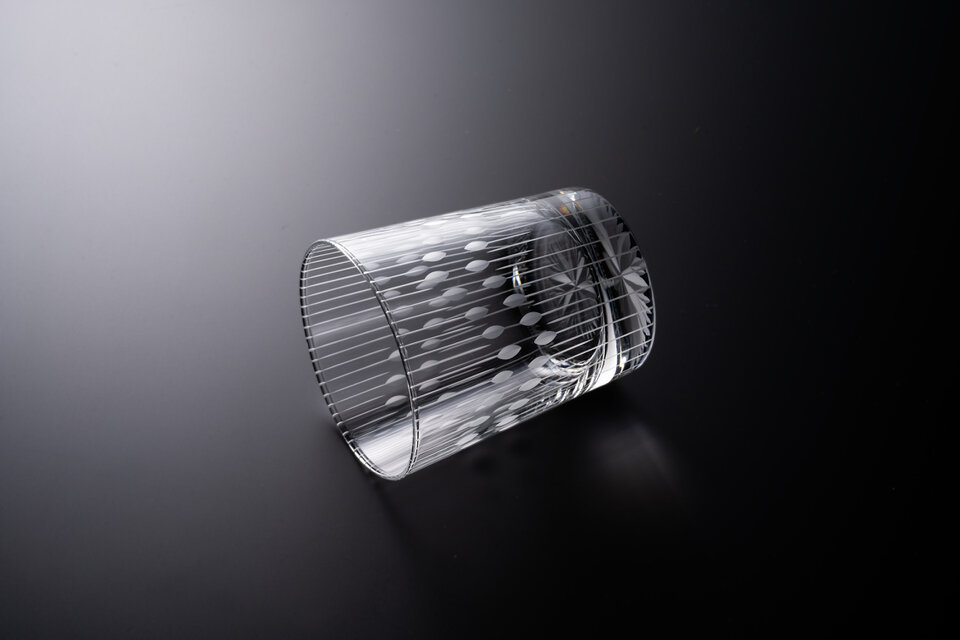 東京切子（花切子）ロックグラス「花火」