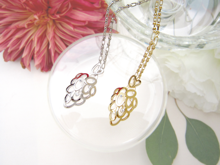 Pt900 〈ぶどう〉ダイヤモンド ペンダント