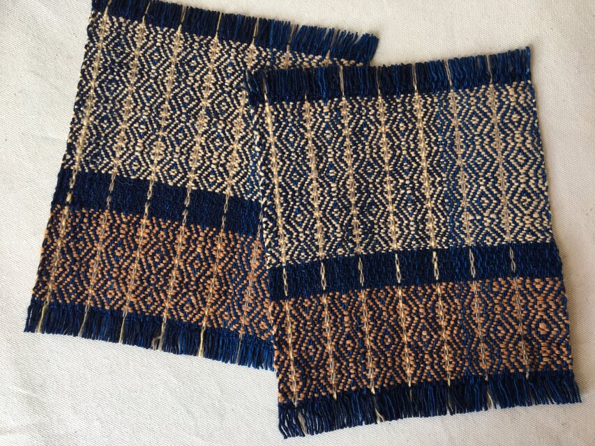 手織りの草木染めコースター2枚組　⑨