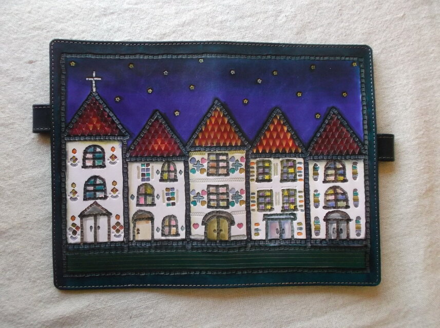 ジブン手帳mini対応　レザー拭き染めの手帳カバー　