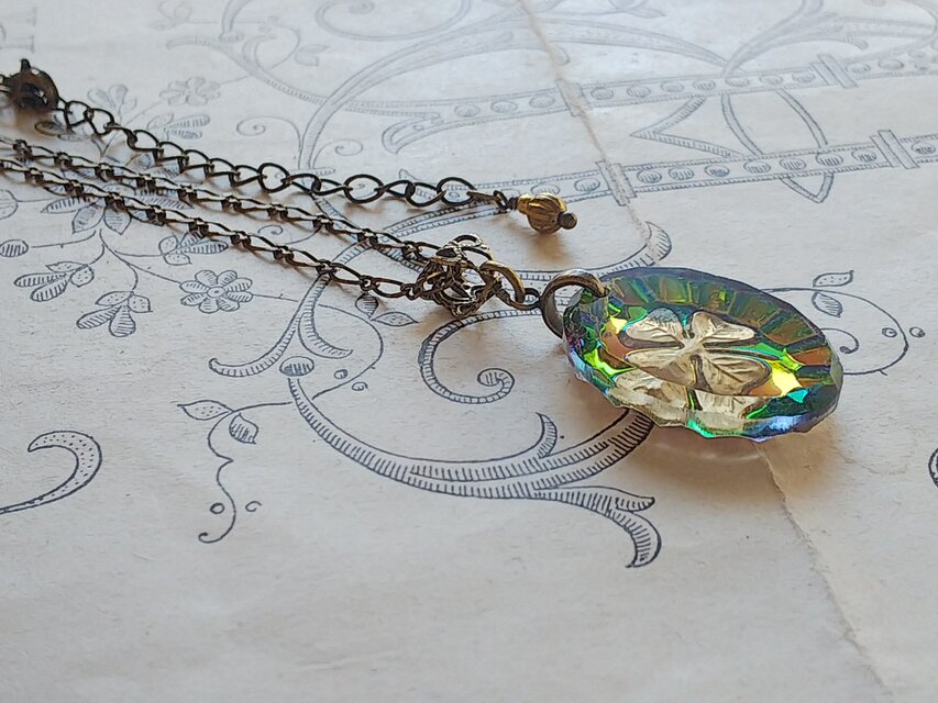 ヴィンテージ 四つ葉・ヴィトレイル・インタリオ（25×18