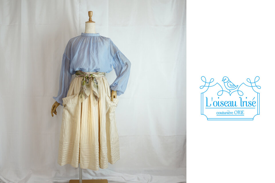 イタリアンストライプ ブロッキングスカート