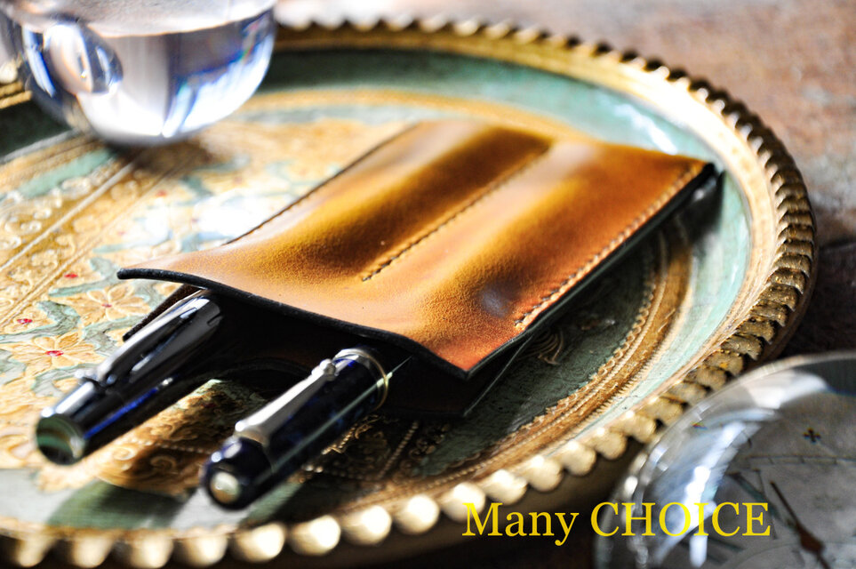 イタリアンヴィンテージバケッタ・2本差しペンケース(ナポリ)