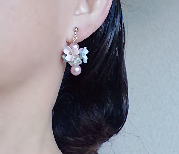 *Always*パステルカラーの小花イヤリング（ピアス)